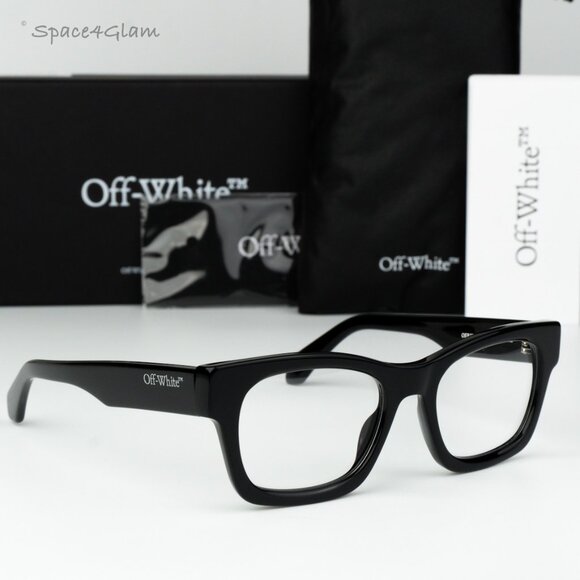 Off-White Women Eyeglasses Black Square OERJ078 STYLE 78 1000 NEW AUTHENTIC - Picture 1 of 9